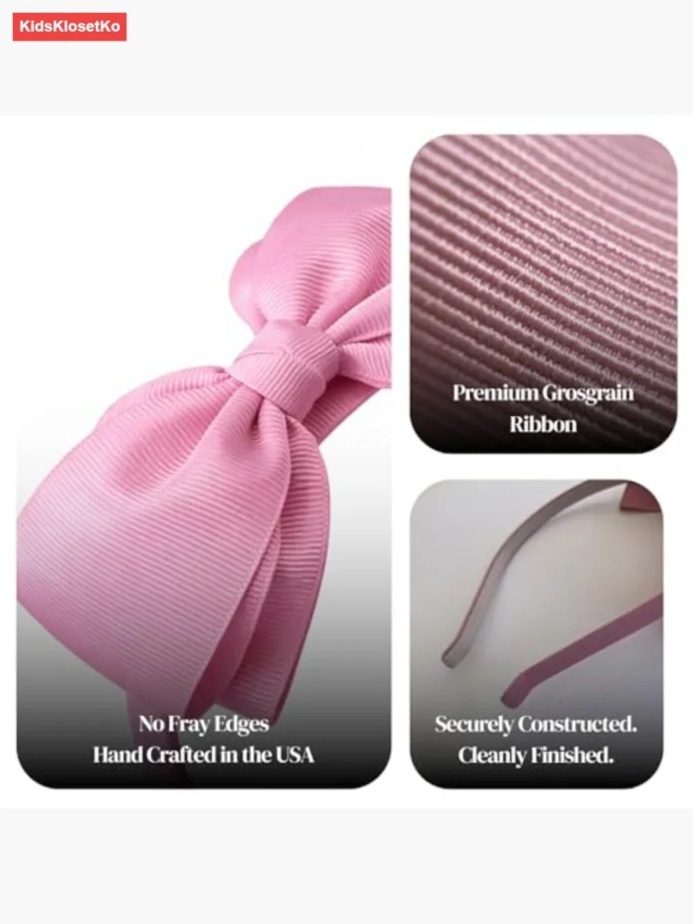 Grosgrain Ribbon Bow Headband for Girls School Uniform Hair Accessory